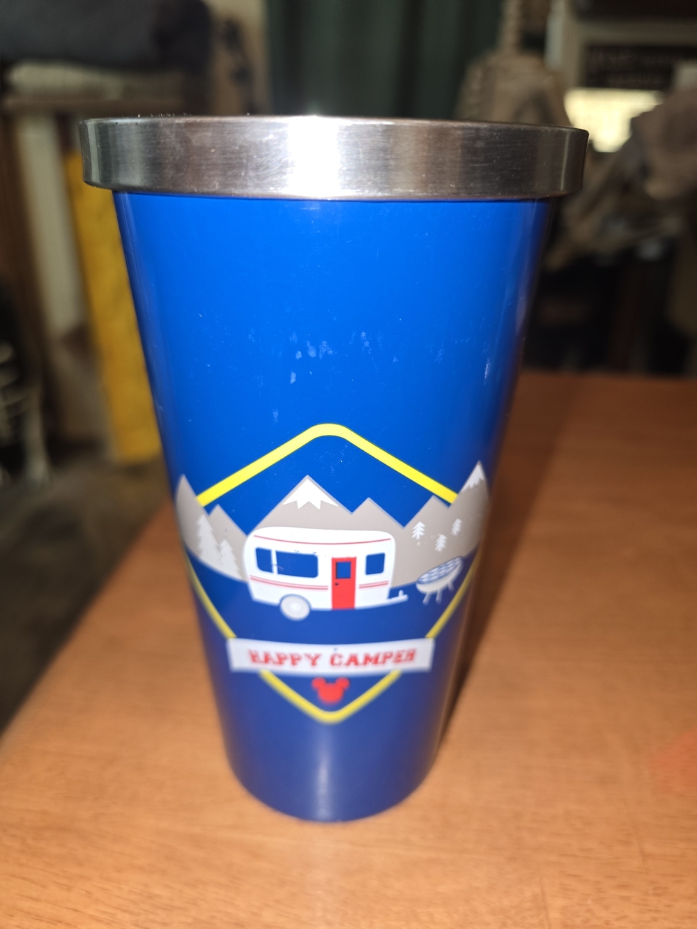 Disney Blue "Happy Camper" Stainless Tumbler
